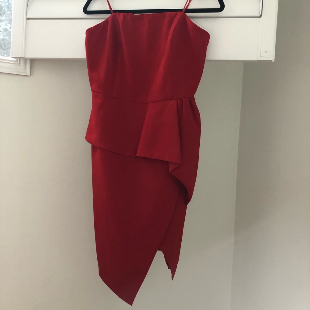 Red Adelyn Rae Cocktail dresss strapless